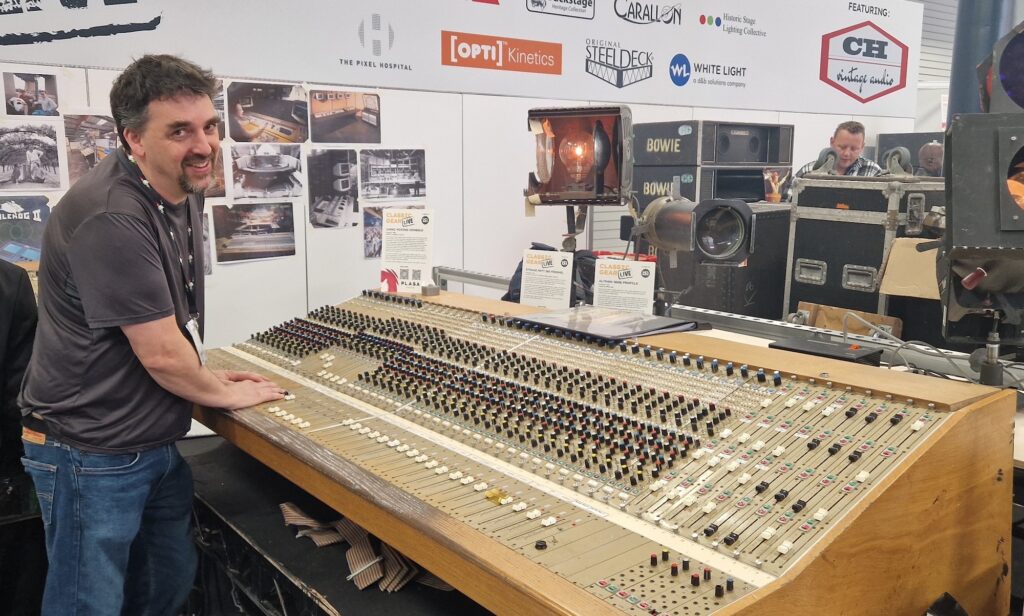 Rob Halliday with the Cadac console at the PLASA Show